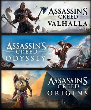 Assassin's Creed Bundle:  Valhalla,  Odyssey, Origins